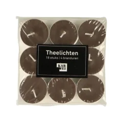 Theelichten bordeaux 18 stuks