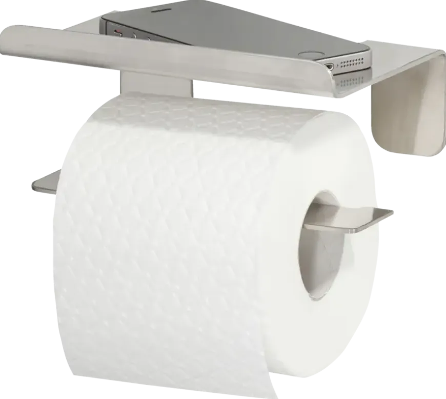 Tiger Colar toiletrolhouder met plateau RVS