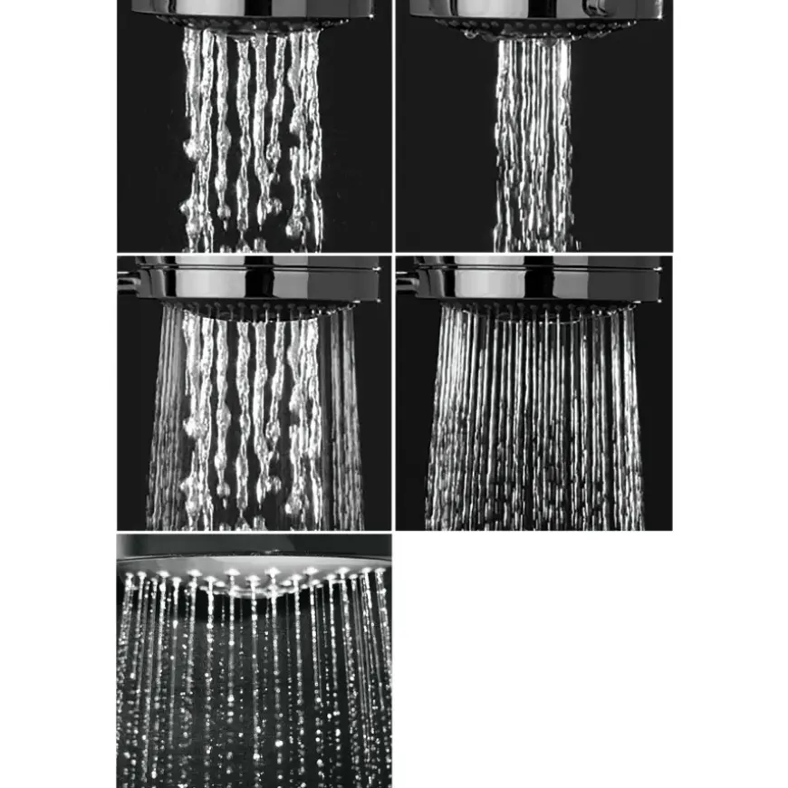 Tiger douchekop Splash Eco Malaga handdouche waterbesparend 5 standen ø 8 cm chroom