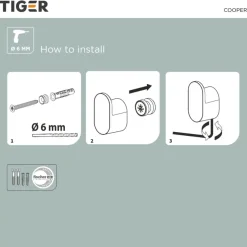 Tiger handdoekhaak Cooper klein (2 stuks) RVS geborsteld