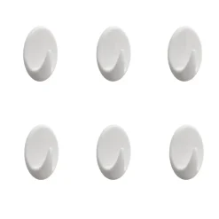Tiger ophang haak Baseline Oval small wit ABS set van 6