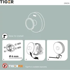 Tiger Orion Handdoekhaak groot - Zwart