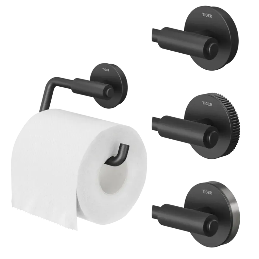 Tiger Orion toiletrolhouder zonder klep - Zwart