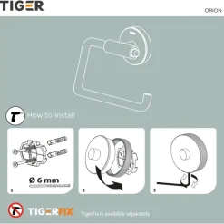 Tiger Orion toiletrolhouder zonder klep - Zwart