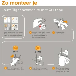 Tiger reserverolhouder Colar Zwart