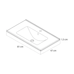 Tiger T-Line Quadro inbouwwastafel 81 cm meubel wit