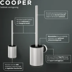 Tiger toiletborstel Cooper met houder RVS geborsteld / Zwart