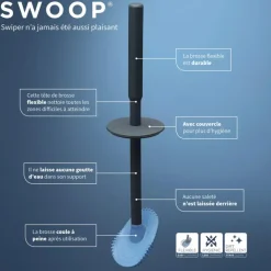 Tiger Toiletborstelhouder TESS met Swoop borstel flexibel zwart/antraciet