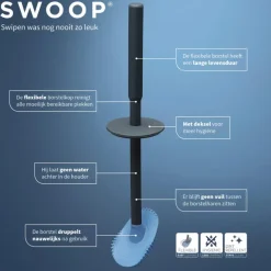 Tiger Toiletborstelhouder TESS met Swoop borstel flexibel zwart/antraciet