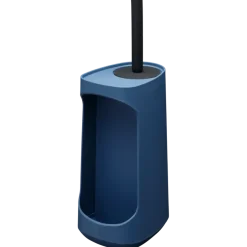 Tiger Toiletborstelhouder TESS met opbergfunctie vrijstaand en Swoop borstel flexibel blauw/zwart