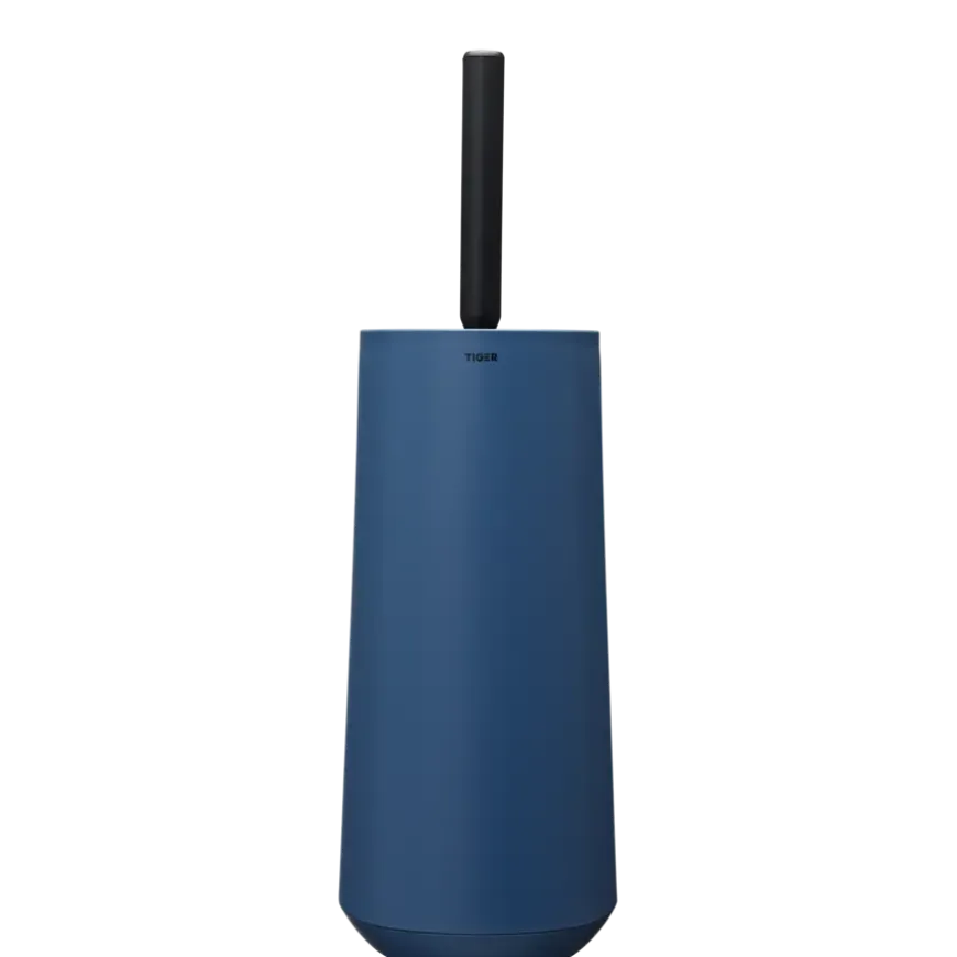 Tiger Toiletborstelhouder TESS met opbergfunctie vrijstaand en Swoop borstel flexibel blauw/zwart