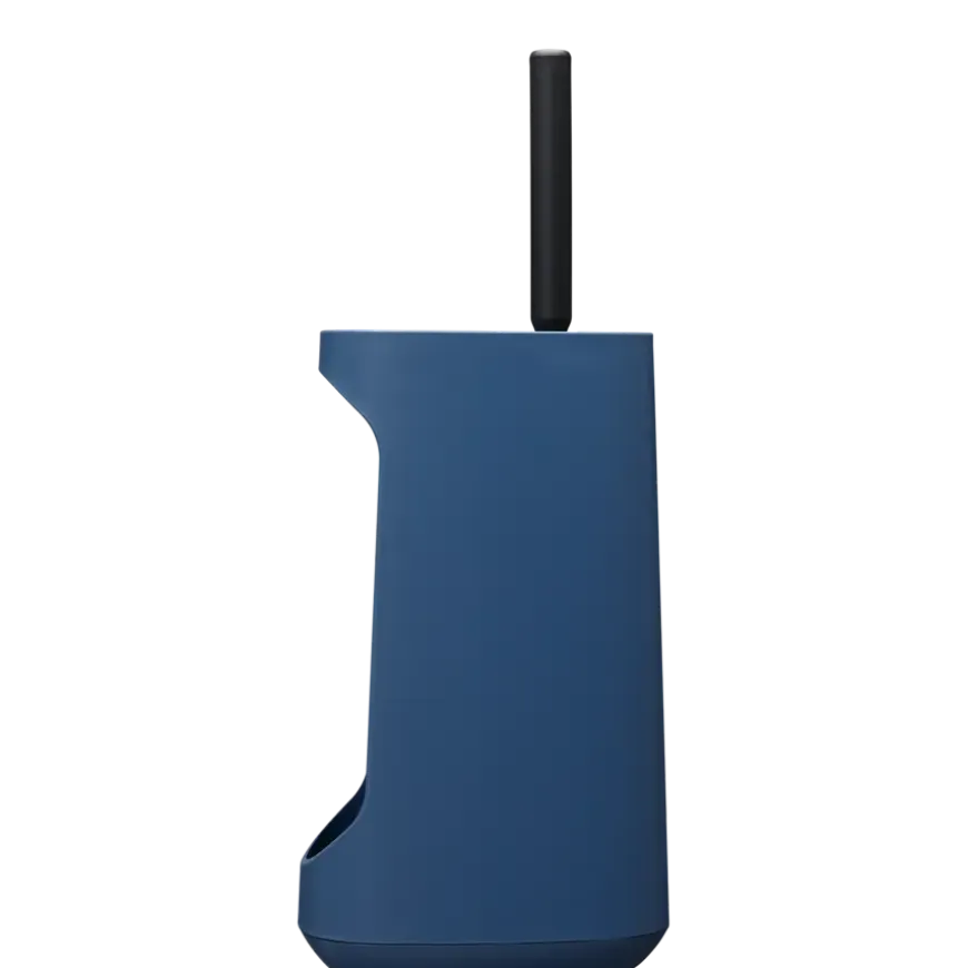 Tiger Toiletborstelhouder TESS met opbergfunctie vrijstaand en Swoop borstel flexibel blauw/zwart