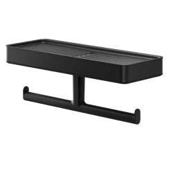 Tiger toiletrolhouder Carv met planchet Zwart