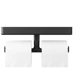 Tiger toiletrolhouder Carv met planchet Zwart