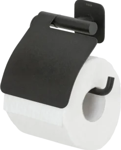 Tiger toiletrolhouder Colar met klep Zwart