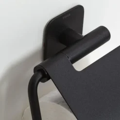 Tiger toiletrolhouder Colar met klep Zwart