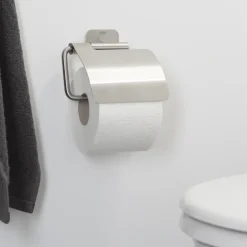 Tiger Toiletrolhouder Colar RVS met Klep
