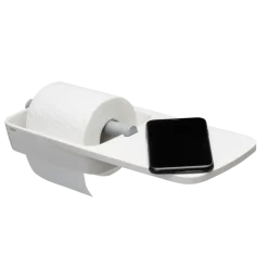 Tiger Toiletrolhouder TESS met planchet wit/lichtgrijs
