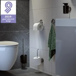 Tiger Toiletrolhouder Tune inox zwart zonder klep