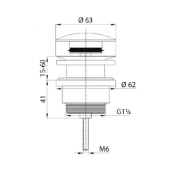Afvoerbuizen & Hulpstukken > Tiger wastafelplug 5/4" RVS