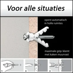 Toggler alligatorplug met flens AF8 8 mm 20 stuks