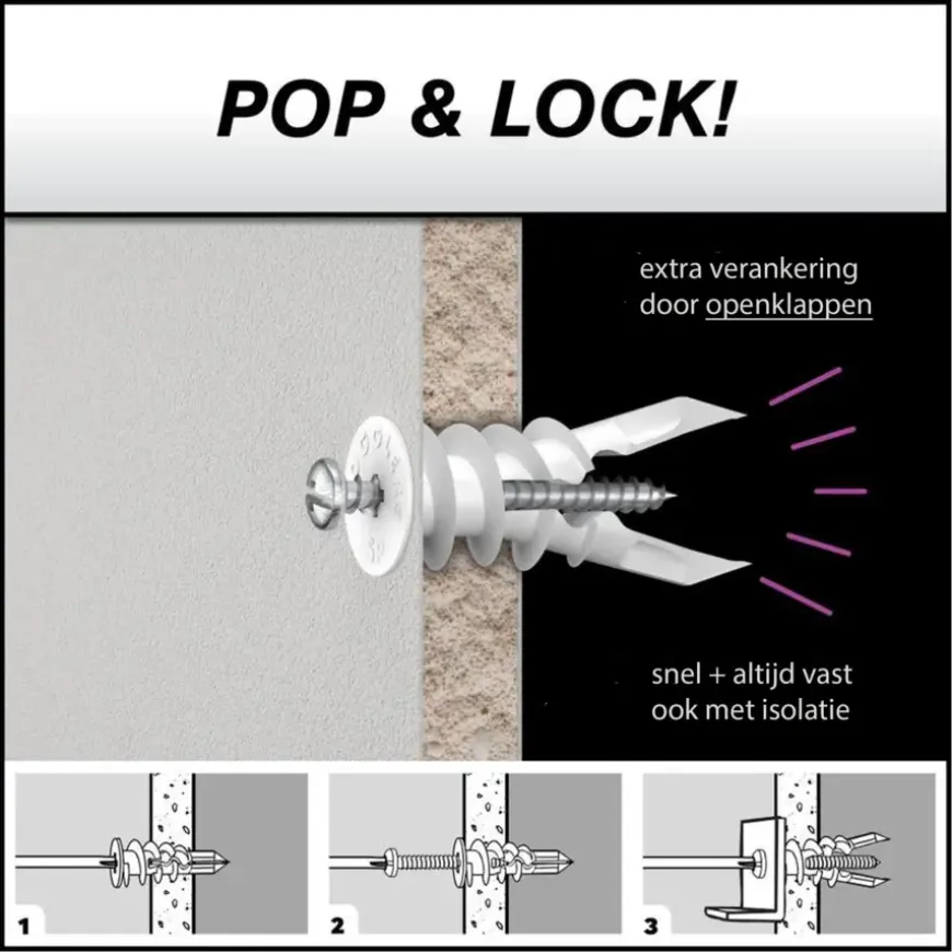 Toggler gipsplaatplug SP 9.5-15 mm met schroeven 6 stuks