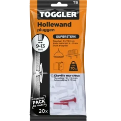 Toggler hollewandplug TB20 9-13 mm 20 stuks