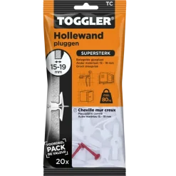 Toggler hollewandplug TC20 16-19 mm 20 stuks