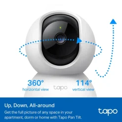 Elektronische Beveiliging > Tapo TP-Link TC71 beveiligingscamera voor binnen 2K 3MP bedraad Pan/Tilt