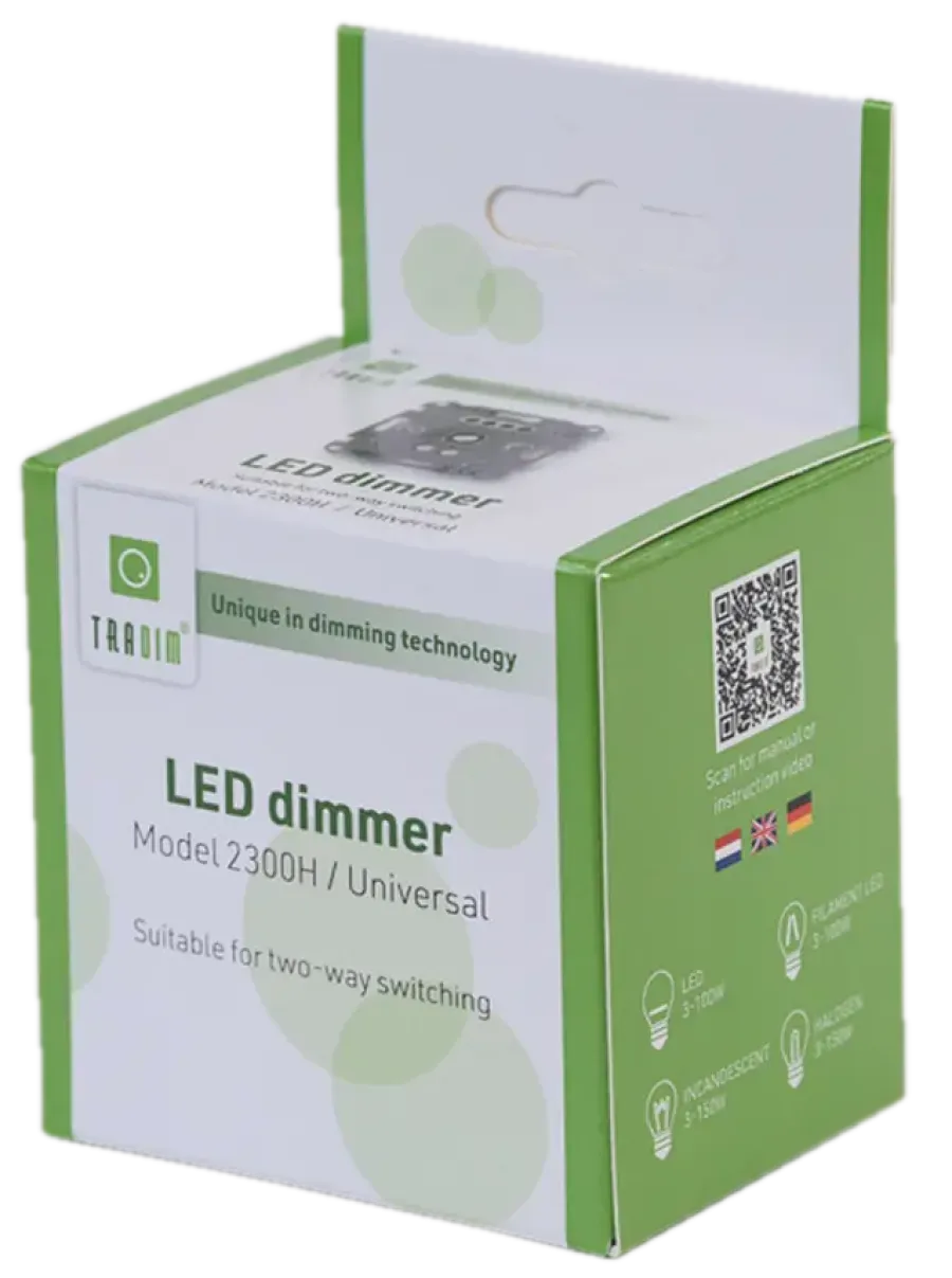 Dimmers|Inbouw Schakelmateriaal > Tradim LED inbouwdimmer 150W/VA - 100W