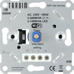 Dimmers|Inbouw Schakelmateriaal > Tradim Wifi muurdimmer 3-200W/VA