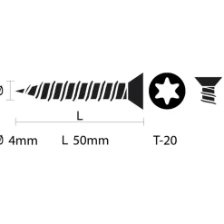 Unischroef 4x50mm torx pk vz 15st