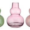 Vaas glas groen roze paars 13x13x17,5cm