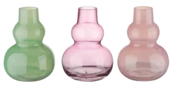 Vaas glas groen roze paars 13x13x17,5cm