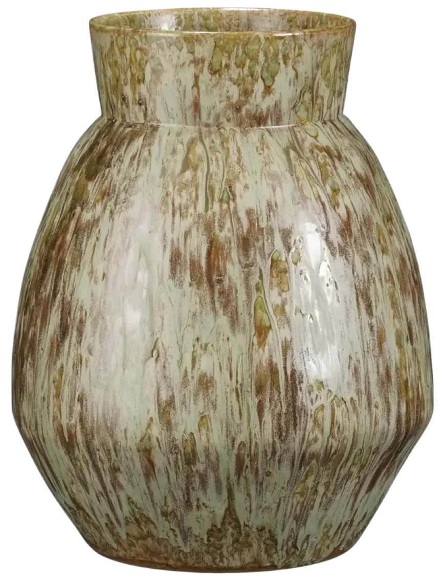 Vaas rond taupe - h50xd38cm
