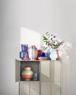 Vaas streep roze - h38xd24cm