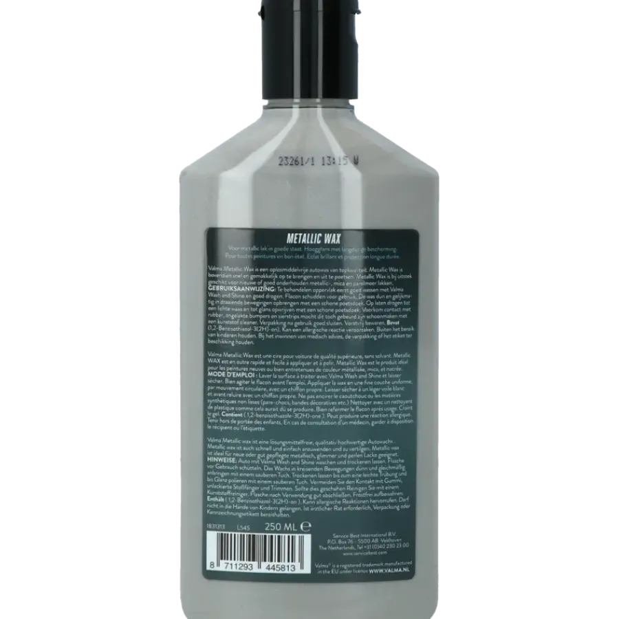 Auto Reinigings- & Poetsmiddelen > Valma metallic wax L54S 250ml