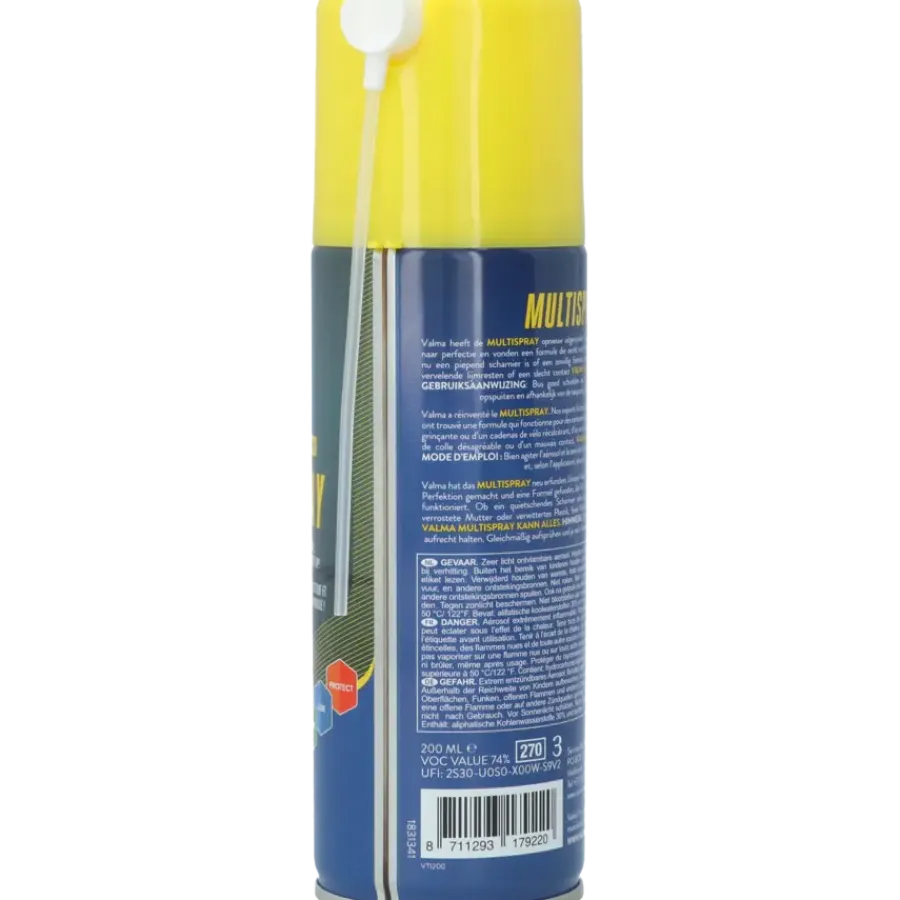 Auto Onderhouds- & Smeermiddelen|Fiets Onderhouds- & Smeermiddelen > Valma multispray VT1200 200ml