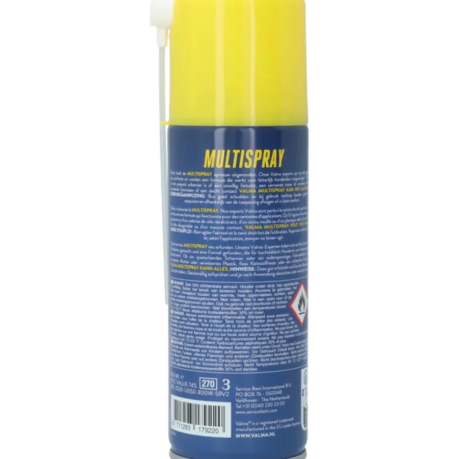 Auto Onderhouds- & Smeermiddelen|Fiets Onderhouds- & Smeermiddelen > Valma multispray VT1200 200ml