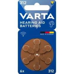 Batterijen > Varta 312 Acoustic Special hoortoestel batterijen type 312 bruin 6 stuks
