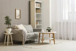 Viltpanelen|Wandpanelen > Silentlines Viltpaneel gebogen lijnen taupe 60x30 cm 4 stuks