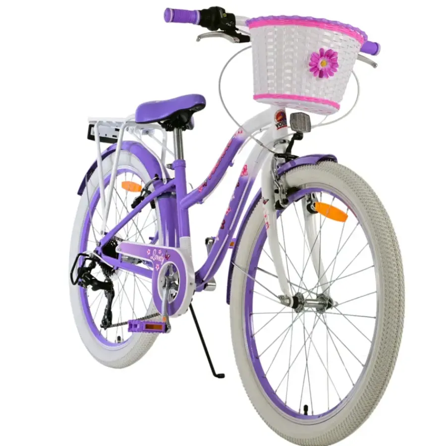 Kinderfietsen > Volare Lovely kinderfiets paars wit 24 inch