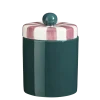 Voorraadpot groen met bolletje 20,5 x Ø 14 cm