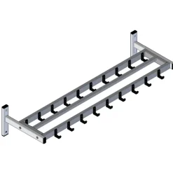 V-Part Garderoberek met 19 haken - aluminiumgrijs / zwart