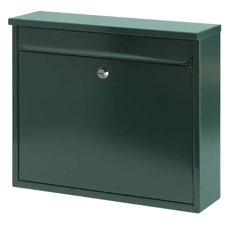Brievenbussen|Brievenbussen > V-part Wandbrievenbus groen staal - 31.5 cm