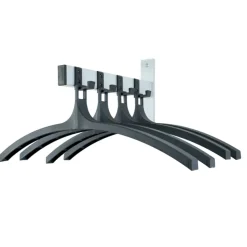 V-Part wandkapstok HIQ 4 incl. 4 hangers - aluminiumgrijs / zwart