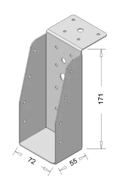 Houtverbinders|Houtverbinders > Geen Waelbers balkdrager met lange lip 71 x 171 mm verzinkt