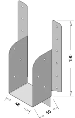 Houtverbinders|Houtverbinders > Geen Waelbers raveeldrager met strip 190 x 46 mm verzinkt
