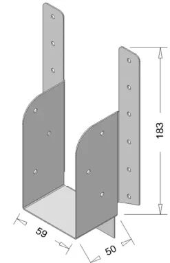 Houtverbinders|Houtverbinders > Geen Waelbers raveeldrager met strip 190 x 59 mm verzinkt