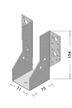 Houtverbinders|Houtverbinders > Geen Waelbers raveeldrager zwaar 71 x 154 mm zwart